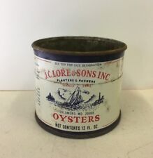 Vintage J.C. Lore & Sons Inc. Solomons Island Maryland Oysters Oyster Tin Can 12 picture