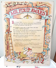 VTG RARE MR. Fix-It Award Poster 1975 Wallace Berrie Co. Inc. # 6518  U.S.A. picture