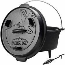 6QT Pre-Seasoned Cast Iron Dutch Oven Pot with Cast Iron Lid and Dual Handles US picture