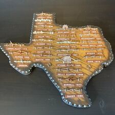 Vintage Texas State Map with Barbed Wire Display Samples Wooden Plaque Decor picture