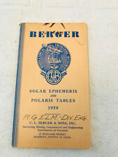 2 Berger & Sons Ephemeris Polaris Tables 1958 & 60 Solar Astronomy Transit Books picture