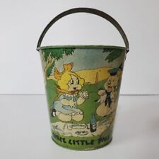 Vintage Three Little Pigs Story Tin Litho Sand Pail Bucket Walt Disney 1930s  picture