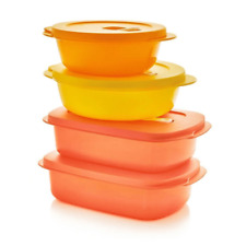 Tupperware CrystalWave Plus 4-Pc. Set, Microwavable Steam Vent Coral picture