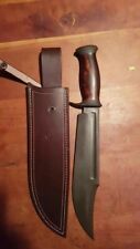 CUSTOM HANDMADE D2 TOOL STEEL BOWIE KNIFE HUNTING CAMPING KNIFE WITH SHEATH picture