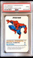 1977 Marvel Super Heroes Spider-Man Top Trumps PSA 9 Mint Pop 4 Vintage Marvel picture