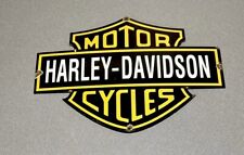 VINTAGE 20” HARLEY DAVIDSON MOTORCYCLE PORCELAIN SIGN CAR GAS TRUCK GASOLINE OIL picture
