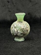 Unique Authentic Ancient Roman Glass Iridescent Patina Restored Beautiful Bottle picture