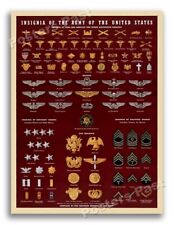 “Insignia of the Army of the United States” 1943 World War 2 Poster - 24x32 picture