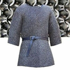 Chainmail shirt 9 mm X Large Size Half sleeve, Round Riveted With Flat Warser  picture
