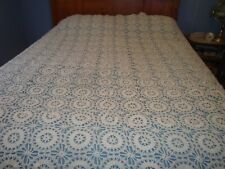 REDUCED Vintage 50's Hand Crocheted Bed Coverlet-Spread-84 X 96-White picture