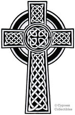 LARGE CELTIC CROSS PATCH embroidered IRISH CHRISTIAN RELIGIOUS EMBLEM iron-on picture