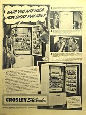 Crosley Shelvador Refrigerator Freezer Lucky Family Vintage Print Ad 1940 picture