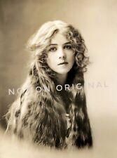 Vintage Old 1920 Photo Reprint of Beautiful Silent Movie Actress Woman Long Hair picture