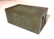antique ornate 1919 figural bronze General Contractors Assoc. relief box casket picture