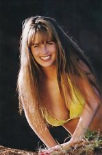 Vintage 2000's Found Photo - Beautiful Woman Models In A Yellow Bikini Outdoors picture