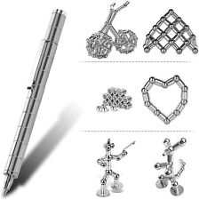 Modular Magnetic Magic Fidget Pen DIY Design Neutral Fun Gift Polar Pen Silver picture