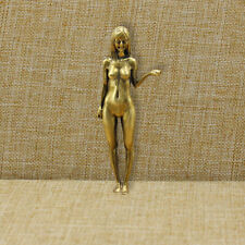 Miniature Small Brass Lady Girl Statue Figurine Beauty Tea Pet Ornament Antique picture