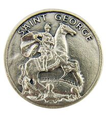 Silver Tone Saint George and the Dragon Pocket Token Medal, 1 1/4 Inch picture