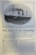 1901 Steamships Ocean Travel illustrated picture