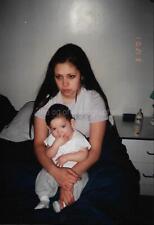 YOUNG LATINA MOTHER Child FOUND PHOTO Color ORIGINAL Snapshot VINTAGE 311 58 Z picture