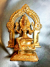 South Indian Gold Plated Bronze Goddess Renuka Mariamman Statue 4.25