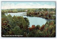 1906 Charles River From Norumbega Tower Boston Massachusetts MA Antique Postcard picture