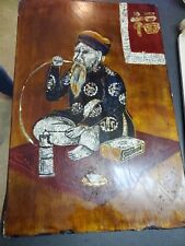 vintage mother of pearl inlay man smoking picture