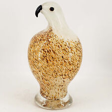 Hand Blown Studio Art Glass Large Specked Chubby Bird 9