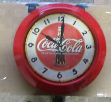 1960s Vintage Re issued Coca Cola Bottle Hanging Wall Clock Sign xyz picture
