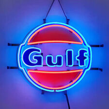 US Stock Gulf Gas Neon Sign 19x15 Gas Station Wall Decor With HD Printing picture