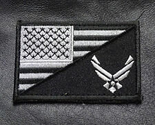 USA AIR FORCE LOGO  USA FLAG 3 INCH  ACU HOOK PATCH  picture