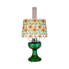 Aladdin Emerald Lincoln Drape Table Oil Lamp with Summer Sunflower Shade, Nickel picture
