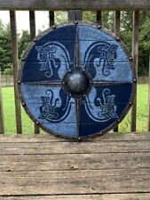 New Handmade Medieval Dragon Wooden Viking Shield Round Shield Best Gifts picture