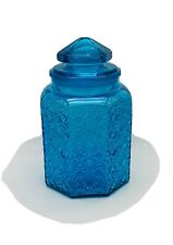 Replacement Vintage Lee Smith , Le Smith Sand Scroll blue Glass Jar  canister. picture