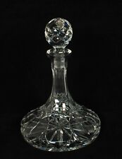 Vintage Heavy Crystal Glass Liquor Whiskey Ship Decanter With Stopper Barware picture