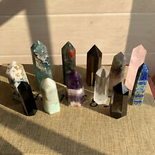 12pcs A lot natural quartz crystal obelisk wand point healing send randomly picture