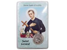 Saint Gerard Patron of Fertility Pendant Medal Laminated Holy Prayer Card 3.5 In picture
