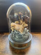 John Wayne Round-Up Hand Painted LE Glass Domed Sculpture JG23 Franklin Mint picture