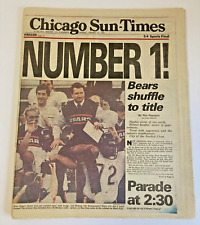 Chicago Sun Times January 27, 1986 Super Bowl Bears Newspaper Full Paper EX picture