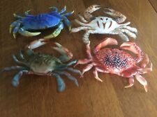 4 Crab Hard Plastic Nautical Shellfish Restaurant Decor Realistic Hanging New picture
