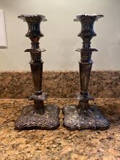 Antique Silver Plated Candlesticks - Made in England - Art Nouveau - FREE S/H picture