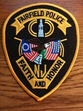 fairfield new jersey police patch fully embroidered picture