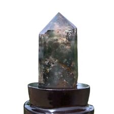 0.41LB Natural Phantom Ghost Clear Quartz Crystal Point Tower Healing +Stand picture