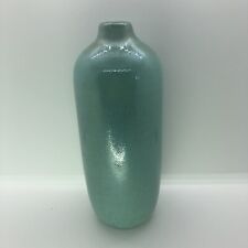 Anthropologie Blown Glass Bottle Vase Seafoam Green 7.5 inch picture