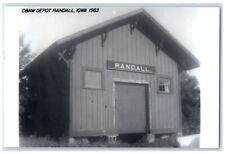 1963 C&NW Randall Iowa Vintage Railroad Train Depot Station RPPC Photo Postcard picture