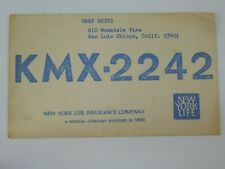Vintage Amateur Ham Radio QSL Postcard Card - KMX 2242 California -New York Life picture