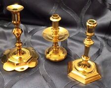 Brass Candlesticks Set Of 3 Small By Virginia Metalcrafters. picture