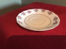 Colcough White and Pink Blue Yellow Floral Saucer Vintage picture