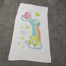 Vintage Care Bears Sun Fun Beach Towel 1984 Rainbow Slide Clouds picture
