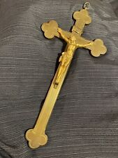LARGE Antique Gilt Embellished Bronze Crucifix  picture